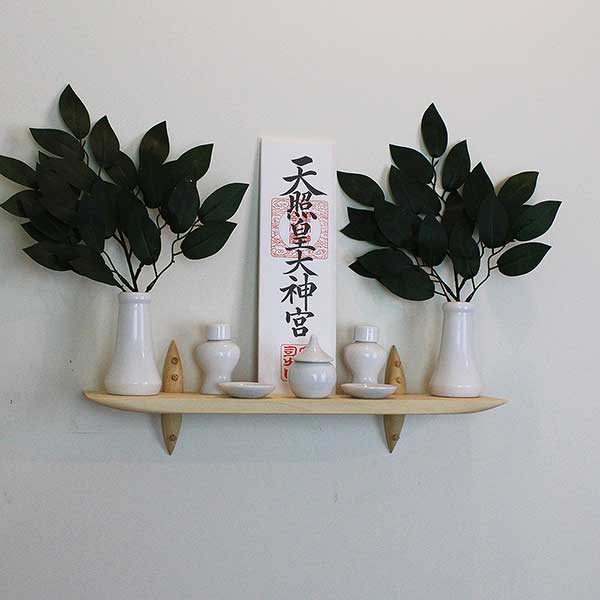 壁掛け棚40ホワイト神具セット　